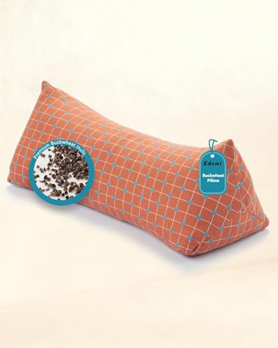 Buckwheat Hull Triangle Pillow for Bed, Cervical Roll Pillow for Sleeping