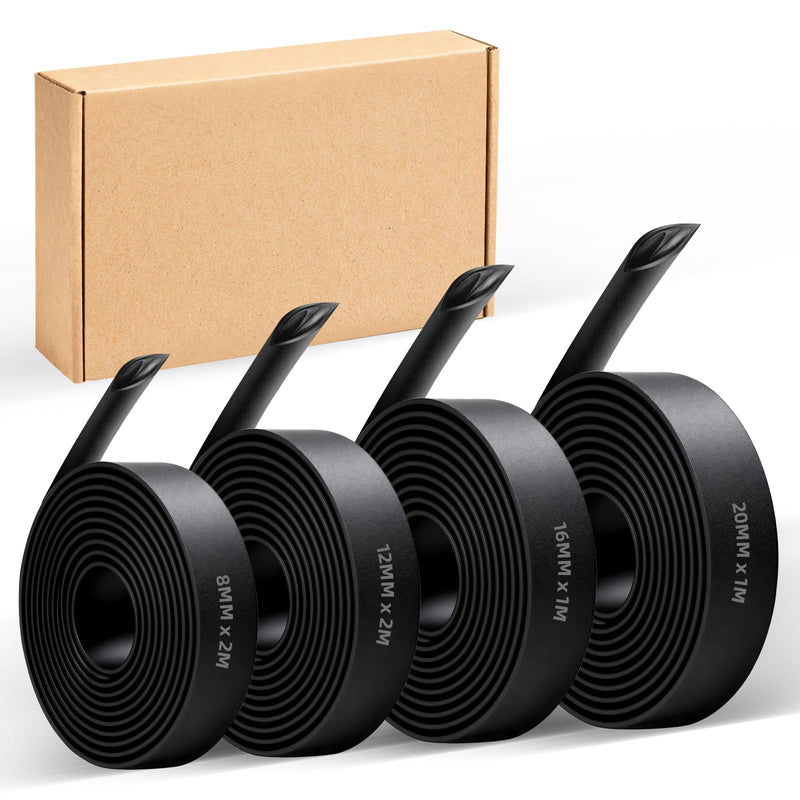 Heat Shrink Tube Set with Adhesive: 4:1 Waterproof Heat Shrink Tube, Insulation Tube Assortment for Electrical Insulation, Repairs (Diameter 8 mm & Diameter 12 mm Each 2 m, Diameter 16 mm & Diameter 20 mm Each 1 m)