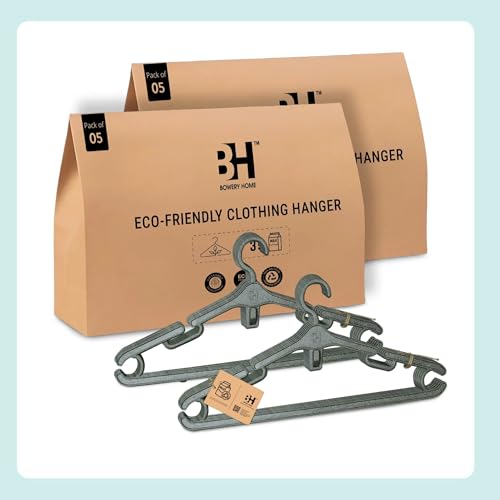 Eco-Friendly Cloth Hangers- Pack of 10- Made from 100% Recycled Milk Cartons- Sustainable Adult Hanger, Non Slip Notches - Ideal for Dresses Coats,Shirts, Skirts & More