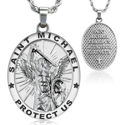 Saint Michael Necklace, St Michael Pendant Protection Bless Safety Gift