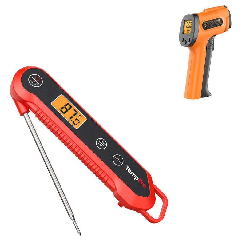 [Australia - AusPower] - ThermoPro TP30 Infrared Thermometer Gun, Laser Thermometer for Cooking, Plus Instant Read Meat Thermometer Digital - TempPro ±0.9°F Pro-acurite Waterproof Food Thermometer for Cooking 