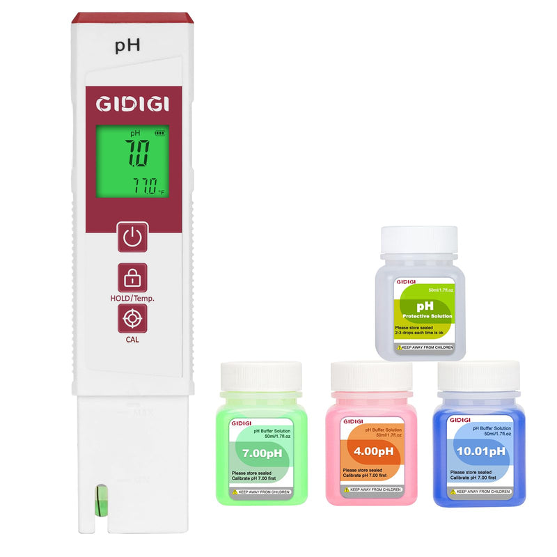 [Australia - AusPower] - Digital pH Tester Meter with pH Calibration Solution 