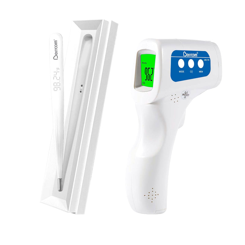 [Australia - AusPower] - [Value Bundle] Berrcom Rechargeable Digital Thermometer AET-F372 & Berrcom Forehead Thermometer for Adults and Kids JXB-178 