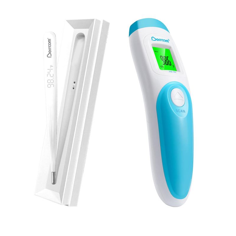 [Australia - AusPower] - [Value Bundle] Berrcom Rechargeable Digital Thermometer AET-F372 & Berrcom Forehead Thermometer for Adults and Kids JXB-195 