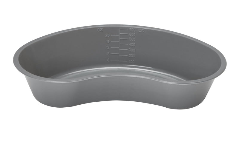 [Australia - AusPower] - Graduated Emesis Basins 700 ML – Kidney Shaped Grey Medical Bowl, Sturdy Plastic Tray (Pack of 12) 