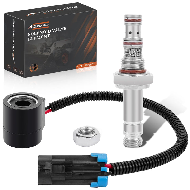 [Australia - AusPower] - Hydraulic Solenoid Valve Element Compatible With Bobcat Skid Steer Loader 863 864 873 883 963 751 753 763 773 T200 T250 T300 T320, Replace# 6667687 6675559 6665004 