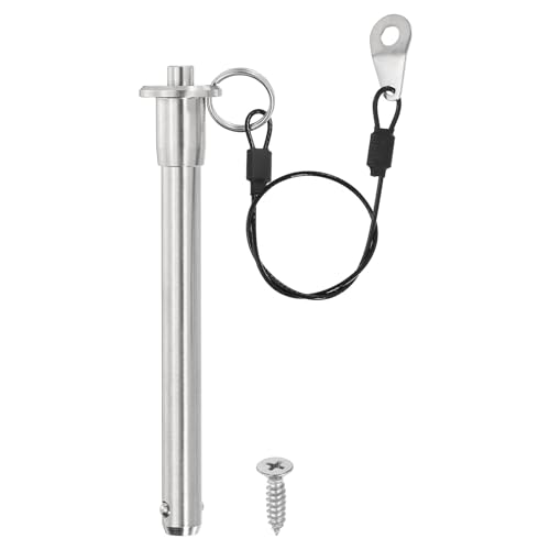 PATIKIL 1/2-inch 304 stainless steel quick release pin with ring handle, lanyard cable, and push-button ball lock