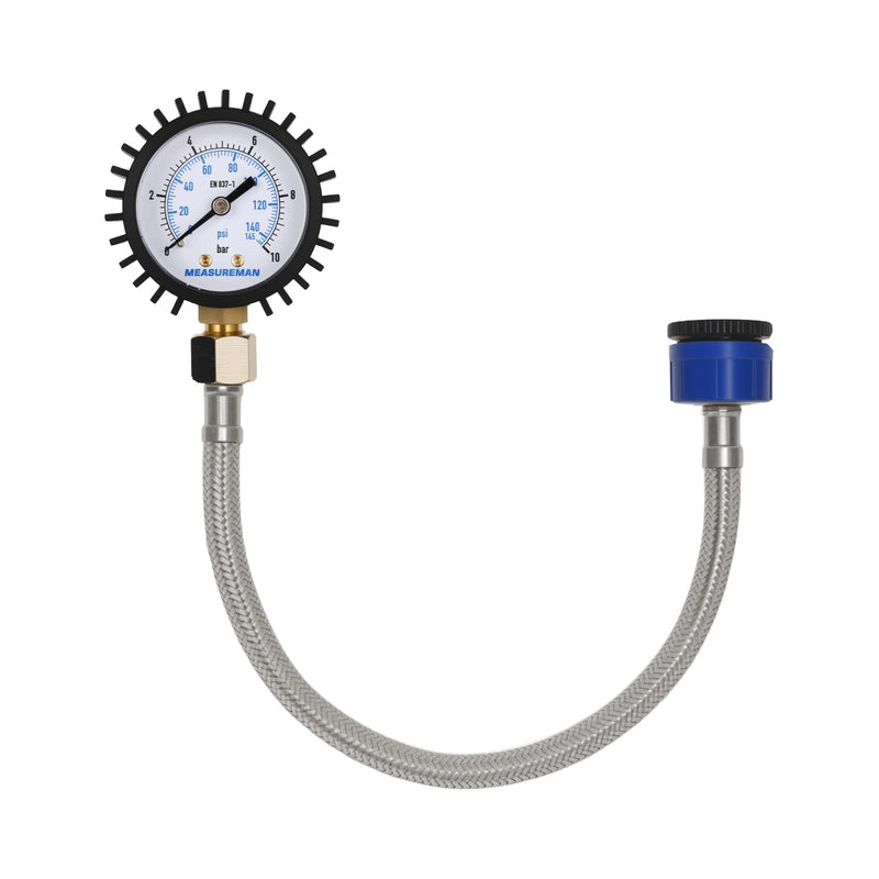Water Pressure Gauge with Hose Tap Connection, Water Pressure Gauge, 0-10bar/145psi, 2 Inch Dial, Rubber Protection, Water Supply System, for Home, Garden and Irrigation System Monitoring