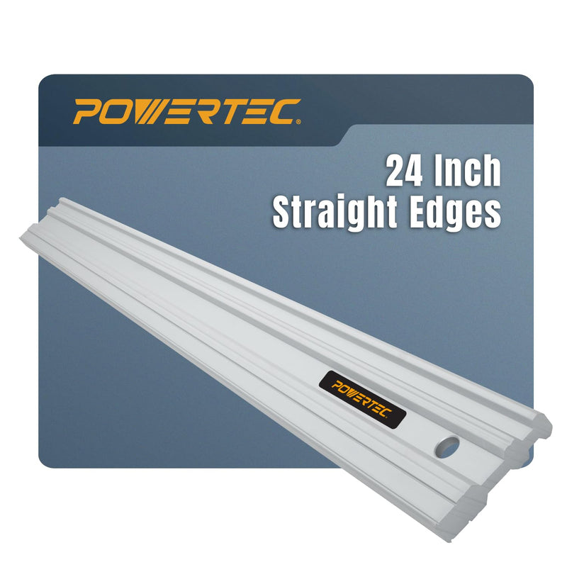 POWERTEC 24 Inch Aluminum Straight Edge – Precision Machinist Tool, .001" Tolerance, Solid One-Piece Construction – for Woodworking, Automotive, Machine Setup, and Surface Flatness Checks (72330) 24 Inch Straight Edge