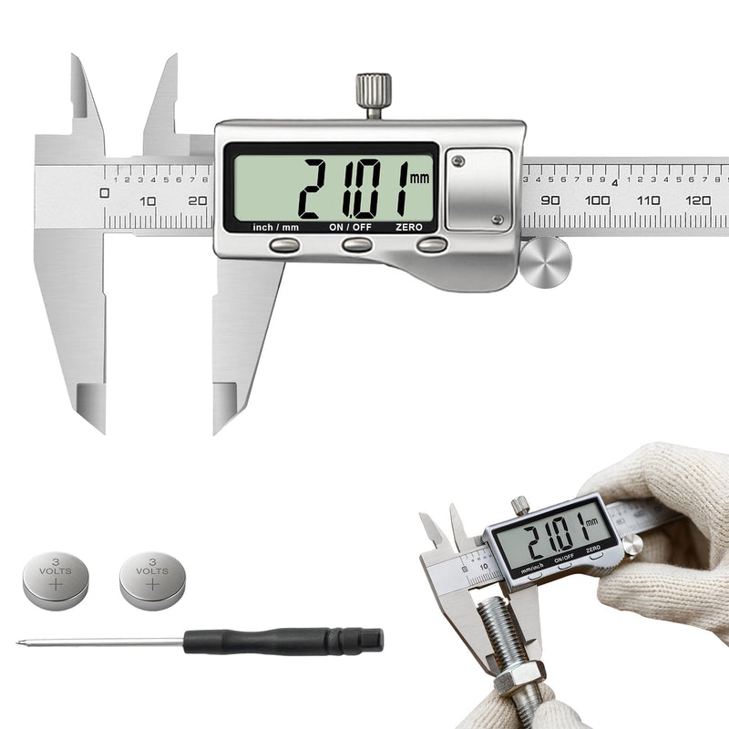 Vernier Calliper, Digital Calliper, 150 mm Calliper, Digital Stainless Steel with LCD Screen, Electronic Caliper Measuring Tools, Splash Protection, Dust Protection for Household and Industrial