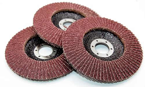 Flap Disc Set 125 mm, 4 Pieces, Grit 40/60/100/120, for Sanding Work with Angle Grinder, 22.23 mm Suitable for Many Standard Angle Grinders