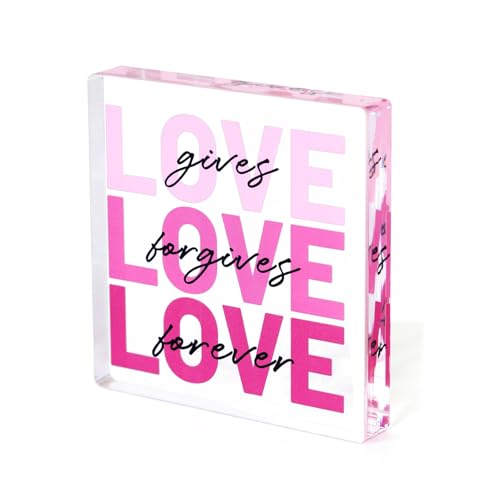 Magenta Love Inspirational Figurine 4x4 Inch Desk Decor Magenta