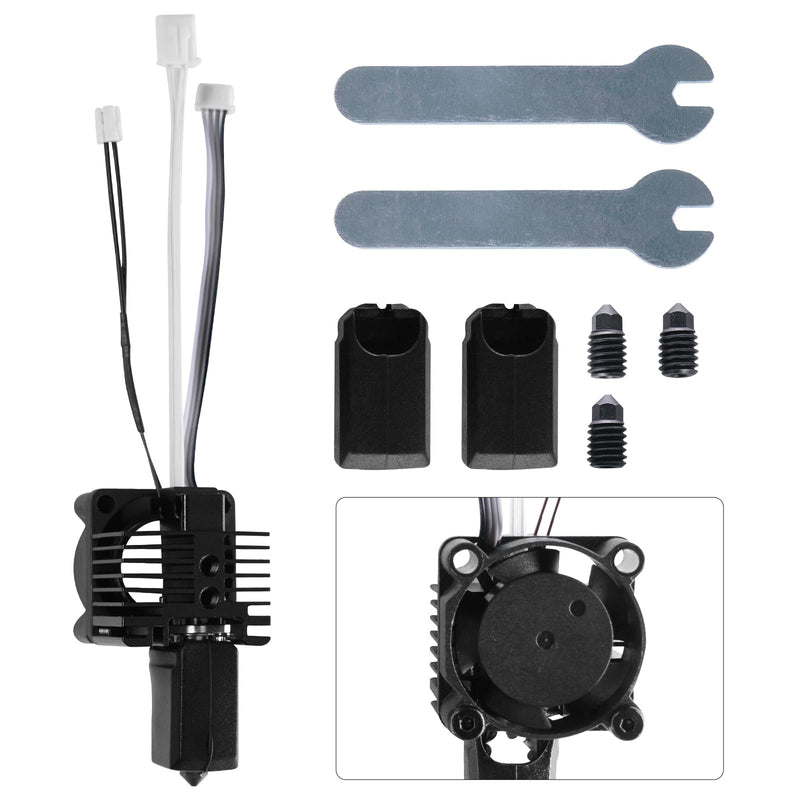 Comgrow X1 Series 3D Printers Hotend Kit, X1 Carbon, X1, X1C Full Assembly Hot End with Fans, Thermistor, Hardened Steel Nozzle and Heating Block, Extruder Replacement for Bamboo Lab X1 Carbon/X1/X1C X1C Hotend