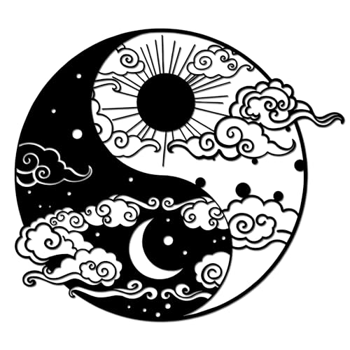 Slickss Yin Yang Sun & Moon Metal Wall Art