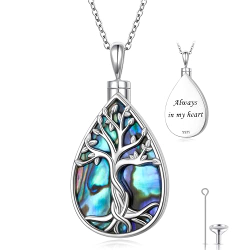 925 Sterling Silver Urn Necklace Cremation Jewelry for Women Tree of Life