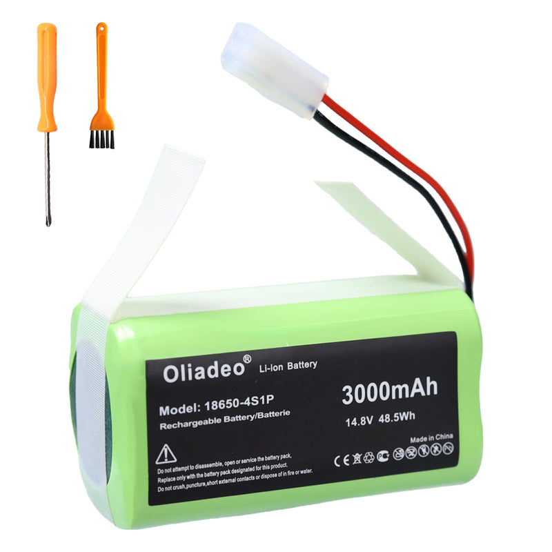 Replacement Battery for Bobsweep Bob Sweep Bob Standard - Bob Pethair Junior Model WJ540011 WPP56002 WP460011RO Robotic Robot Vacuum Cleaner 14.8v Li-ion 3000mAh (2-Wire Connector)