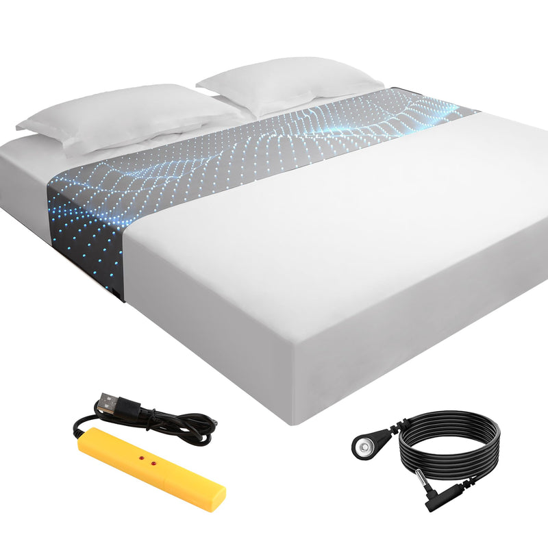 [Australia - AusPower] - Grounding Sheet for Bed 90% Organic Cotton+10% Pure Silver Fiber, Grounding Fitted Sheets for All Mattress Sizes, with Static grounding Cord and Test Pen (Gray, 105.1 * 23.1inch) Gray 105.1*23.1inch 