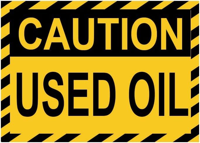 Caution Used Oil Stickers 7 X 5 Inch Waterproof Hazard Waste Labels Waste Oil Stickers for Container,Storage Tanks,Drums,Canisters (10 Pcs)