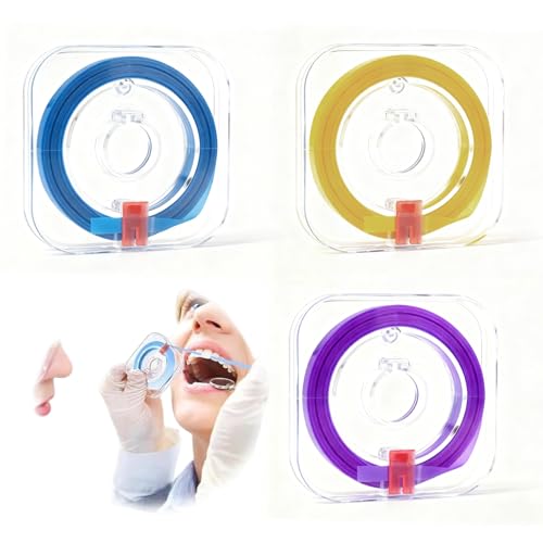 3 Volumes Tooth Sandpaper Interdental Spaces in Purple, Blue and Yellow, Ideal for Spaces, Teeth Polishing and Oral Hygiene (4 mm x 6 m)