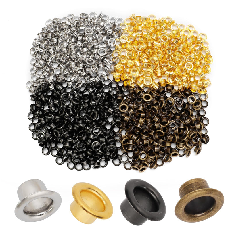 [Australia - AusPower] - Litoexpe 6mm ID Grommets Eyelets, 800 Pieces Metal Grommet Kit Hole Self Backing Eyelet for Repairing Canvas, Clothes, Leather (4 Colors) Multicolor 6 MM 