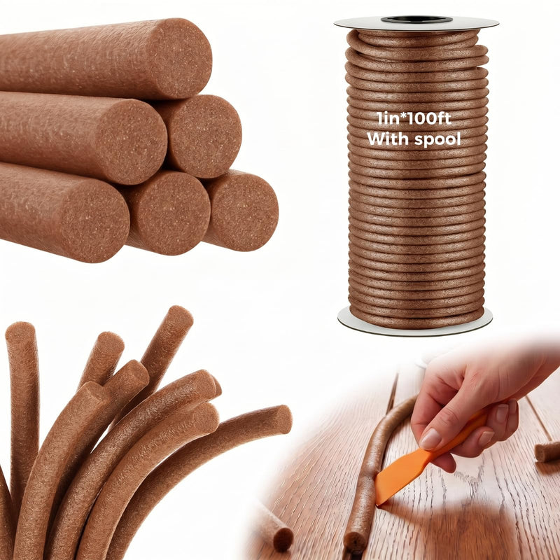 MotiMind 1 Inch x 100 ft Foam Backer Rod for Gaps Joints Concrete Crack Filler Caulk Saver Bulk Foam Backing Rod Concrete Filler Rope for Weather Stripping Door Seal(Brown) Brown