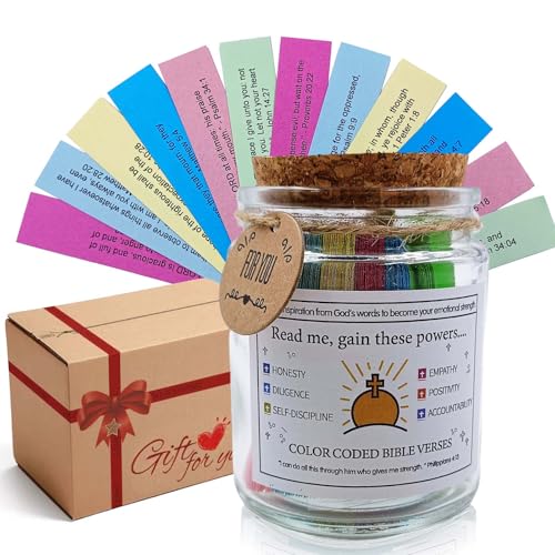 Bible Verses in a Jar Christian Religious Gifts for Women Mom Graduation Gift for Girls Catholic Bibles Study Supplies Accessories Prayer Jars Home Office Desk Décor Gratitude Present for Friends Sun Rise