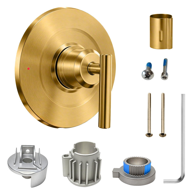 Shower Trim Kit for Moen T2901 Handle, Compatible with Moen Gibson Shower/Tub 2510/2520/2570/2590 Pressure balanced Valves Series, Repair Wobbly Handle or Bathroom Renovation,Brushed Gold Brushed Gold