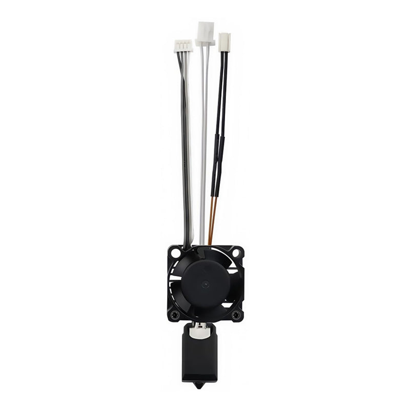X1/X1C/X1E Complete Hotend with Fan 0.4mm Hardened Steel Nozzle 3D Printer Ceramic Extruder Print Head Kit with Heater Cartridge Thermistor Heater Block and Silicone Sock Support High Speed Printing 0.4mm Hotend for X1/X1C/X1E