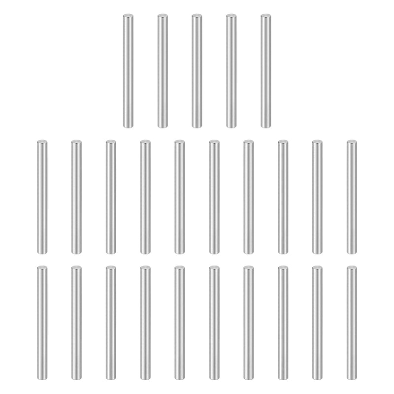 HARFINGTON 25pcs Dowel Pins, M8 x 90mm 304 Stainless Steel Cylindrical Shelf Support Peg Pin Rod Fasten Elements for Metal Devices Wood Furniture DIY Installation, Silver 25