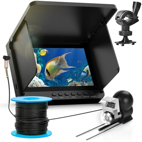 Underwater Fishing Camera, 5-Inch IPS 1080 HD 100FT for Ice Fishing