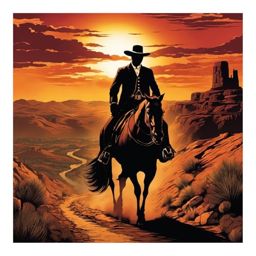 Domnpes Cowboy Diamond Art, Diamond Painting Kit for Adults