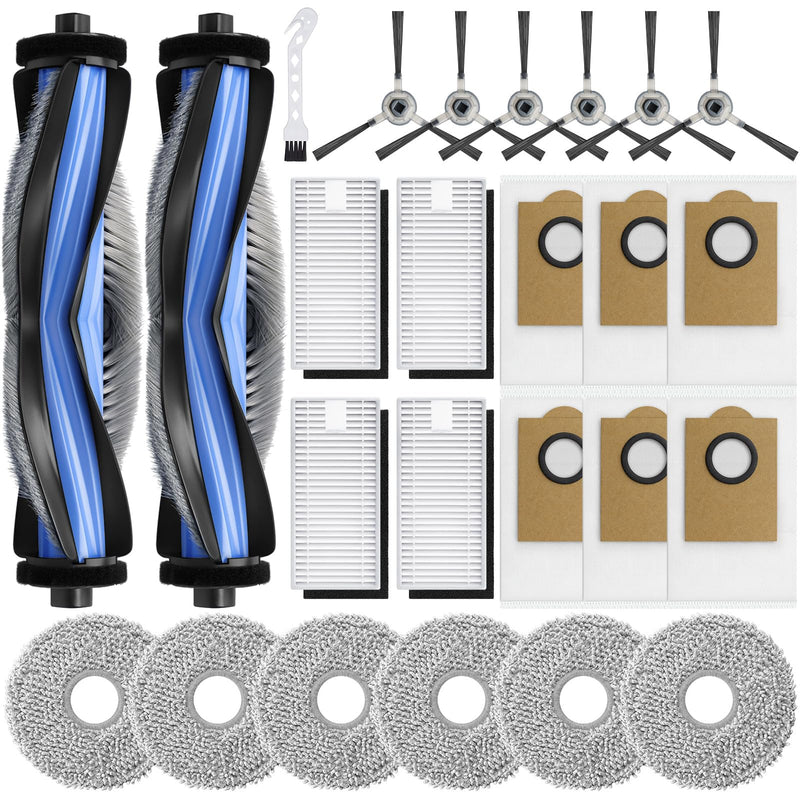 [Australia - AusPower] - M3 Replacement Parts for Lefant M3 Accessories Robotic Vacuum Cleaner Parts 2 Roller Brush,4 HEAP, 6 Mops, 6 Dust Bags, 6 Side Brushes, 1 Clean Brush 
