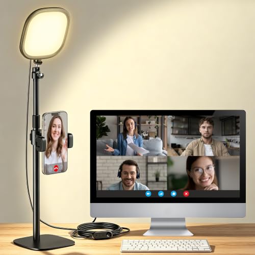 InnoGear Ring Light with Stand for Desk Computer Selfie Video 50 Modes Overhead Selfie Light