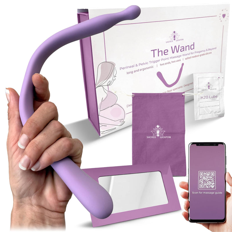 Sacred Weapon™ Perineal Massage Tool for Labor Prep & Gentle Birth | Non-Vibrating, Medical-Grade Silicone | 2-in-1 for Fascia & Trigger Point Release | Pelvic Floor Specialist Designed