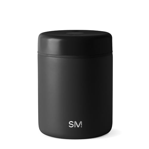 Simple Modern Delta Coffee Canister | Airtight Vacuum Seal with Auto-Reseal Technology | Ceramic Lined Stainless Steel Container for Coffee Grounds, Beans, Tea | 1.1L, Midnight Black - Midnight Black