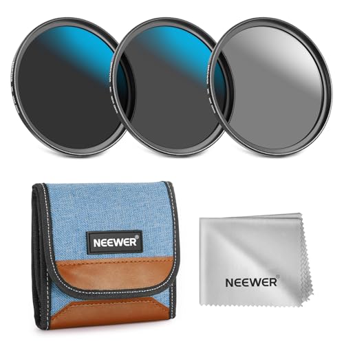 NEEWER 82mm ND Filter Set, ND8/32/64 (3/5/6 Stops) Multicoated Neutral Density Camera Lens Filter Photography Accessories with Storage Case & Cleaning Cloth, 3 Packs