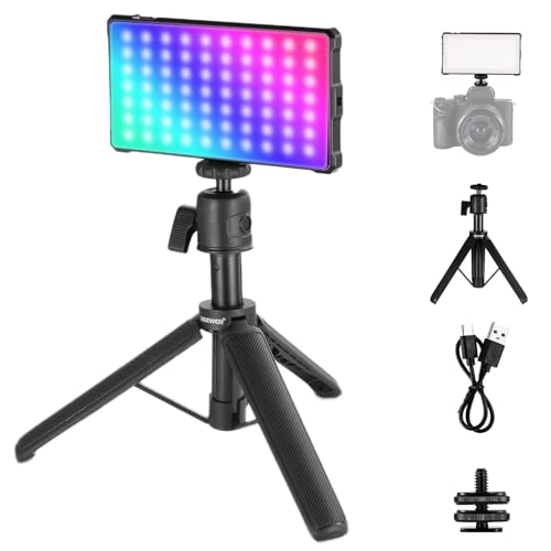 NEEWER Basics SL90C Full RGB LED Camera Video Light with Desk Tripod Stand