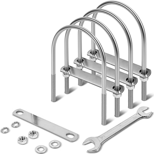 ZYUAROM M10 U-bolts, 3/8-inch x 4-1/2-inch wide x 7-inch long, set of 4