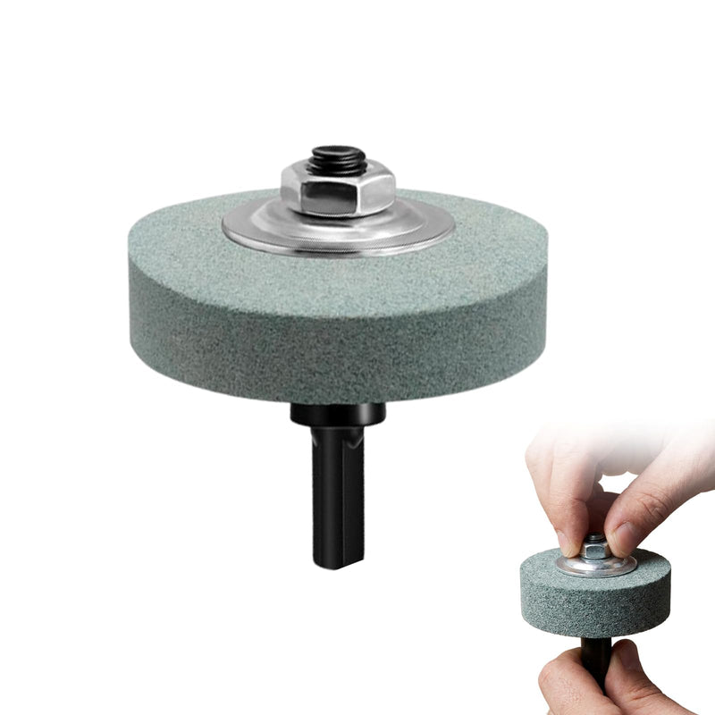 100 Grit 70mm Green Round Whetstone - 1 Piece Grinding Wheel with 8mm Shank for Metalworking, Stainless Steel, Alloys, Suitable for Drill and DIY Projects
