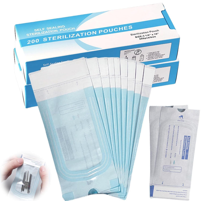 Sterilisation Bags, Pack of 50, 90 x 165 mm, Self-Sealing Sterilisation Bags for Dentist, Piercing, Manicure, Disposable Sterilisation Bags Medical