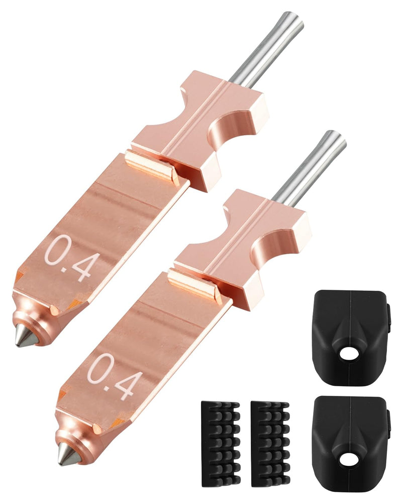 0.4MM Hotend Kit Fit for Flashforge AD5X, Integrated Quick Release Nozzle Extruder with Heater Block & Throat Tube, 2PK Silicone Cover & Nozzle Brush, 3D Printer Accessories