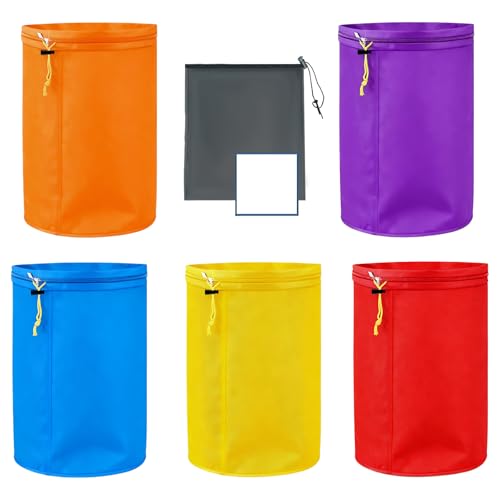 Bubble Bags 5 Gallon (Set of 5) Foam Bag Kit for Herb Extraction - Iceolator Bags Professional Ice Water Extraction Kit for Making Herbal Extracts