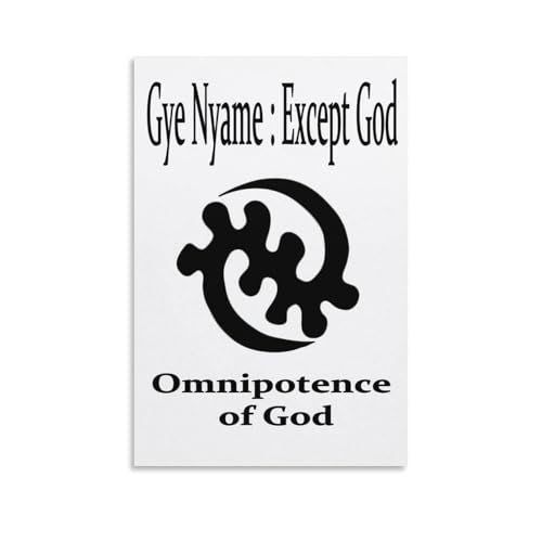 Gye Nyame Except God Adinkra Symbol African Canvas Printing Wall Art Prints Posters Spiritual Faith Minimalist Wall Decor for Living Room Bedroom Office Classroom 12x18inch(30x45cm) style-1 18"L x 12"W