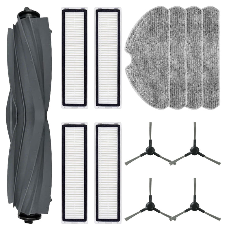 [Australia - AusPower] - Replacement Parts Compatible with Dreame D9 Max Gen 2/ D10s Pro/ D10s Robot Vacuum Cleaner 1 Main Brush, 4 Side Brushs, 4 HEPA Filters and 4 Mop Pads (13 Pack) 