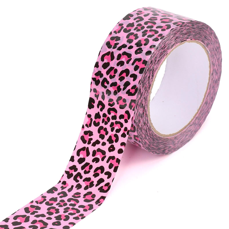 Whaline 109 Yard Leopard Print Packing Tape Pink Waterproof Shipping Tape Pink Safari Jungle Leopard Gift Wrapping Tapes for Small Business DIY Crafts Box Carton Decor Pink Leopard