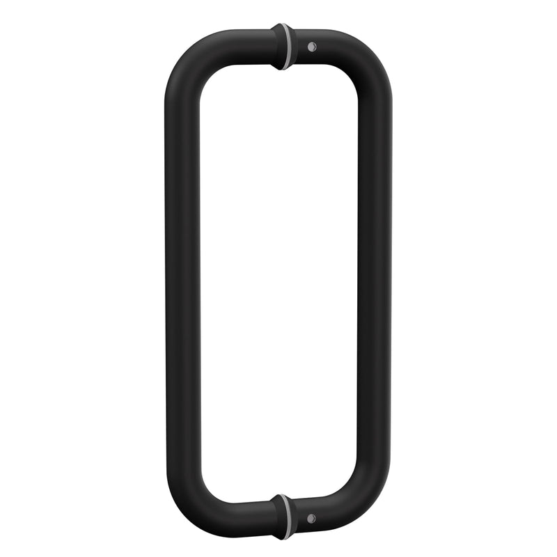 6"/8"/10" Matte Black Round Glass Shower Door Handle Replacement, Pull Push Bathroom Door Handles Double Sided, Stainless Steel Door Bar 10 inch / 25.5cm (Hole Center to Hole Center)