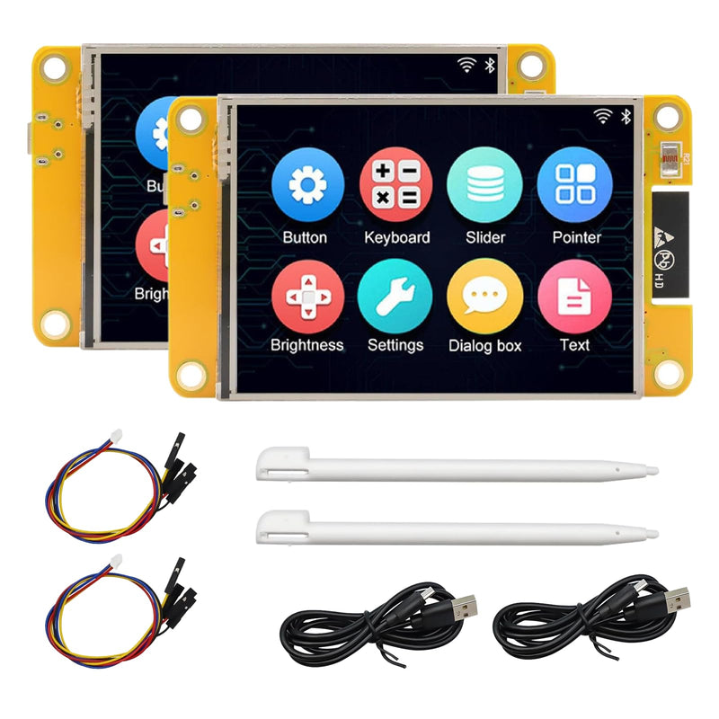 ESP32 Display, 2.8 Inch ESP32 Display ESP32-2432S028R Resistive Touchscreen 240 x 320 TFT LCD Display Module, ESP32 Development Board with WiFi Bluetooth, for Arduino IDE (Pack of 2)