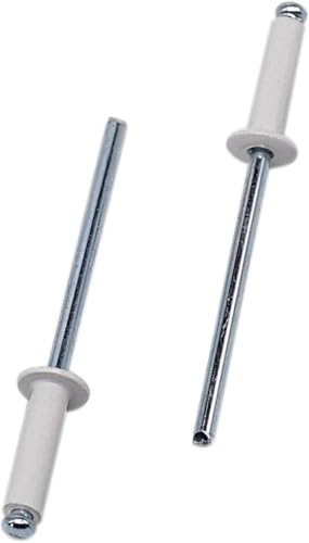 Pack of 500 Generic white painted aluminum blind rivets, 1/8 x 15/32 inch, dome head with steel mandrels