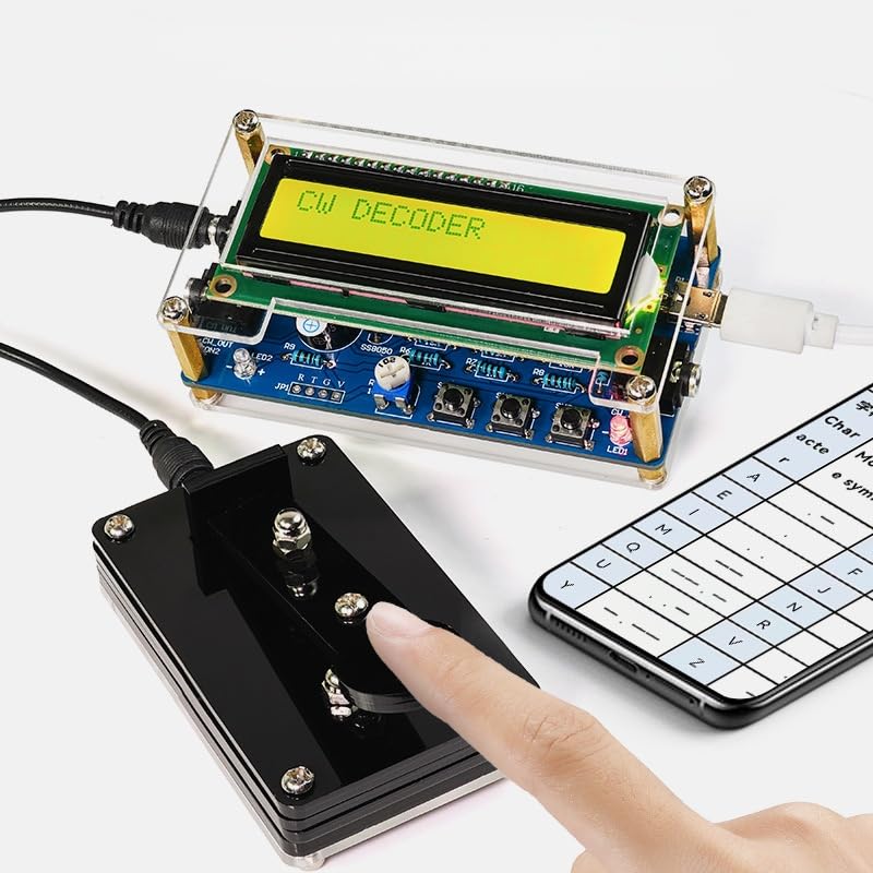 DIY Morse Code Trainer Kit, Telegraph Button Solder Kit, Amateur Radio CW Button Kit Electronics with Components, Circuit Board, Morse Code Transmitter Solder Kit for Adults, Children (Assembled) Morsecode Sender Löt