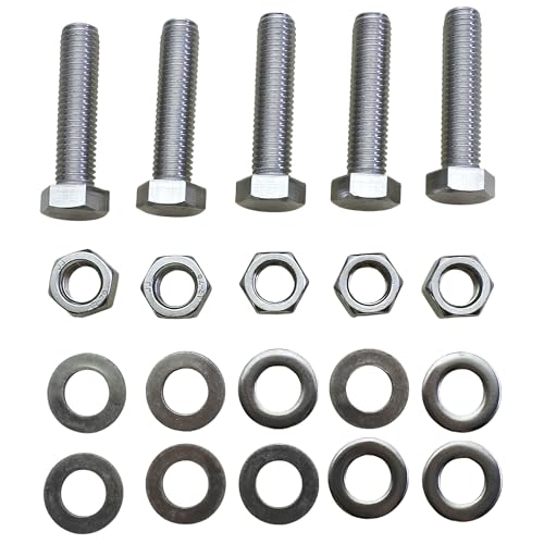 Pack of 5 M12x60mm 304 stainless steel hex head cap screws, 1.75mm thread pitch MARO MEGASTORE